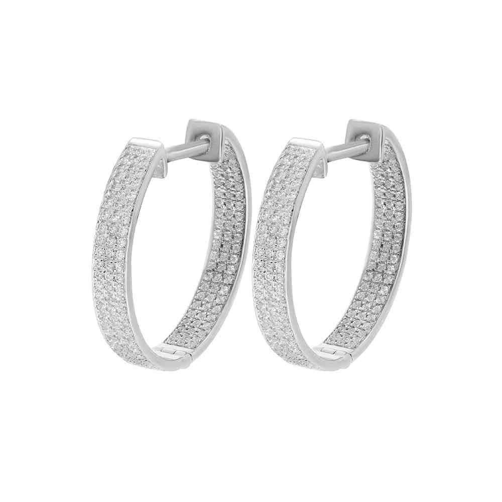 Huggie Hoop Inside Outside Lab Created Diamond Earrings ER21180A26MM